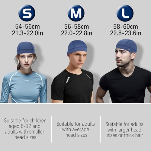 Image of GXCROR 3 Pack Cooling Skull Cap with Sweat-Wicking & Anti-Odor Technology Quick-Dry Helmet Liner for Cycling Motorcycle