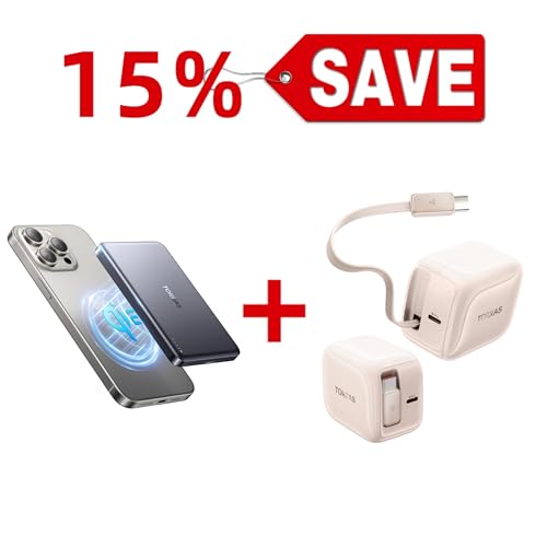 TORRAS FlexLine 40W Dual-Port USB C Charger & MiniMag Qi2 Power Bank — Buy Together to Save 15%