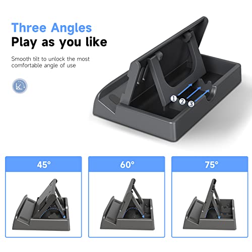 Stand Base For Valve Steam Deck 2021, Switch, Switch Lite, Switch Oled,Tablets And Smartphones, Steam Deck Accessories 3 Angle Level Adjustable Holder Stand, Portable Foldable Non-Slip Bracket - Black #TOP3