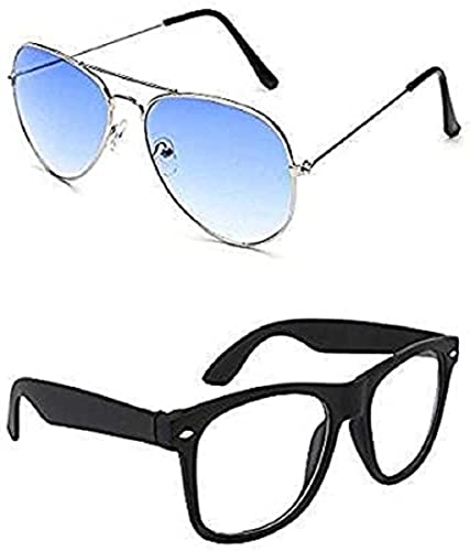 Image of UV-Protected Unisex Wayfarer And Aviator Combo Pack Of 2 Sunglasses