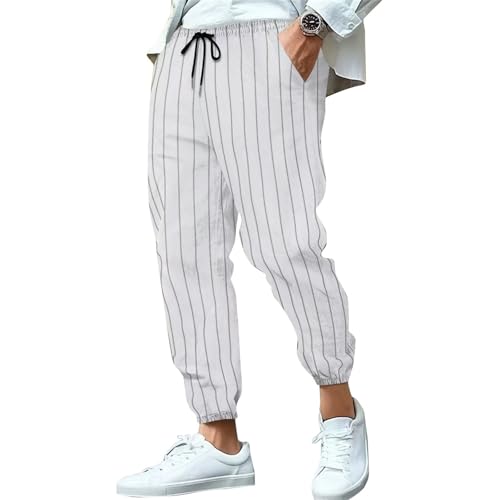 Pantalon en lin homme grande taille élastique pour homme actif