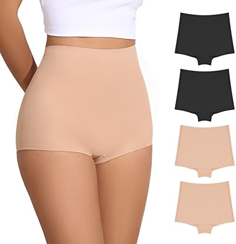 FallSweet No Show Boy Shorts Underwear for Women Seamless Panties Boxer Briefs Pack