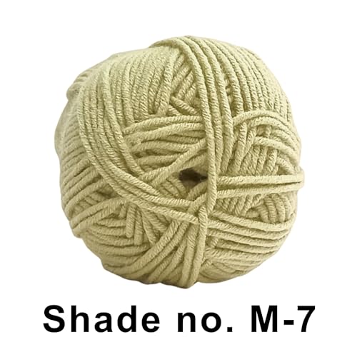 Image of VCR 4ply Clean Beige Yarn, 100 Grams Hank, 190 Meters Length, Acrylic Ball for Crochet and Knitting, Soft Crosia Threads, Pack of 1 Yarn, Suitable for DIY Crafts