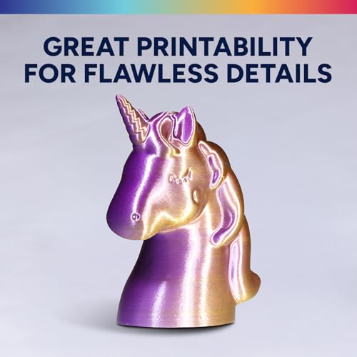 OVERTURE Silk PLA Dual Color Filament 1.75mm, Bi-Color Shiny PLA Finish, Smooth & Glossy, 1kg Spool (2.2lbs), Ideal for Cosplay Jewelry & Home Decor (Silk Green-Magenta)