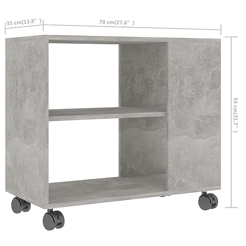Table d'appoint ShGaxin étroite gris béton pour salon encombré - 3