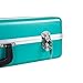 Crossrock ABS Trumpet Case for Bb Horn | Mint Blue Finish, Burgundy Velvet Interior, Security Lock, Metal Feet & Detachable Strap