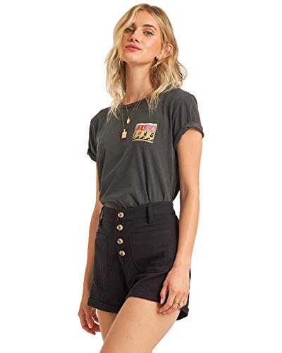 Billabong Women's Leave Rad High Waist Woven Short, Black, 26