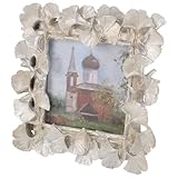 TIKODIDA Marco de Fotos Hogar Hojas de Ginkgo en Resina Plateada Vintage de 16 X 16 CM, Adecuado para Cafeterías y Tiendas