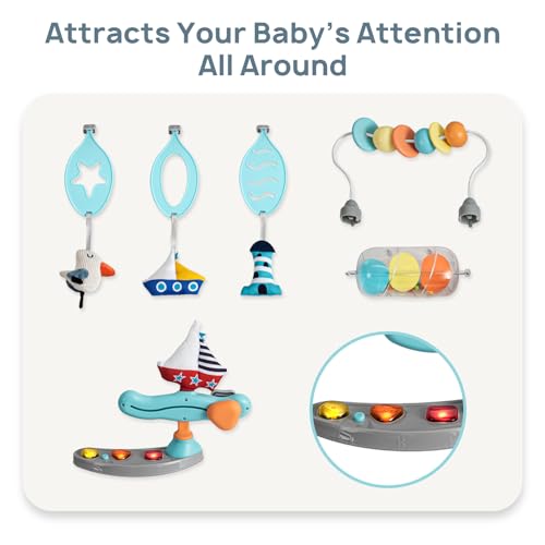 Image of AskCat Baby Activity Center Jumper Interactive Activity Jumper Play Center with Infant Toys, 360 Rotating Seat