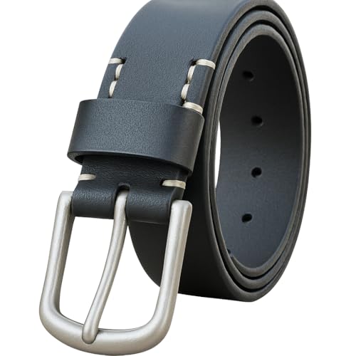 Men's Genuine Leather Casual Real Leather belt Every Day Jeans Belts, Handmade Men Leather Belt with Gift Box