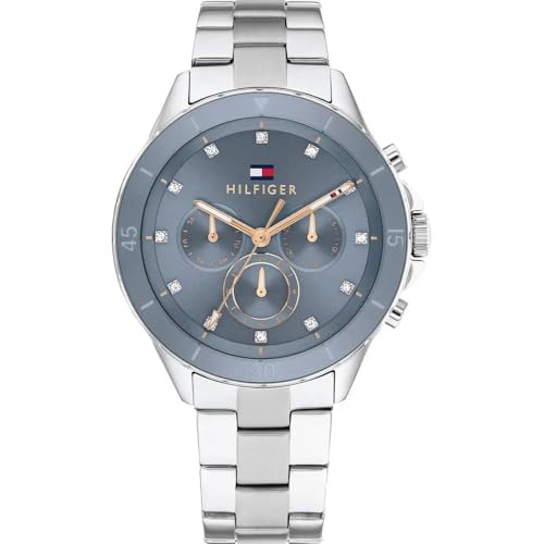 Tommy Hilfiger Reloj Analógico de Cuarzo multifunción para Mujer con Correas en Acero Inoxidable Tommy Hilfiger Reloj Analógico de Cuarzo multifunción para Mujer con Correas en Acero Inoxidable