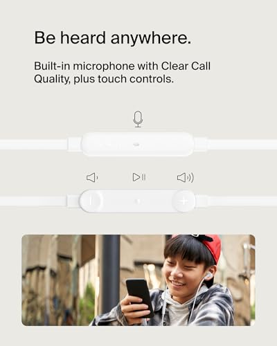 Image of Belkin SoundForm Wired Earbuds with USB-C Connector, in-Ear Earphones w /Microphone - USB-C Headphones for iPhone 17, iPhone 16, iPad mini, Galaxy S26, Google Pixel 10, Android, & More - White