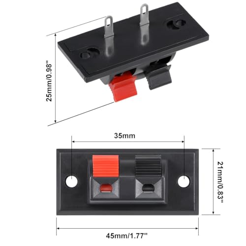 2 terminales de resorte para altavoz, pack 2 piezas miniatura 2