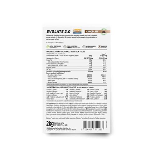 HSN-Aislado-de-Proteina-de-Suero-Evolate-20-Sin-Edulcorantes-Sabor-Natural-Chocolate-2Kg-67-Tomas-por-Envase-Whey-Protein-Isolate-CFM-Enzimas-Digestivas-Vegetariano-Sin-Gluten-ni-Soja
