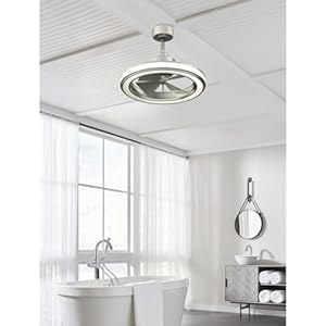 Fanimation gleam 16 inch indooroutdoor ceiling fan with led light kit brushed nickel 1491x2370x2370  urban country home decor