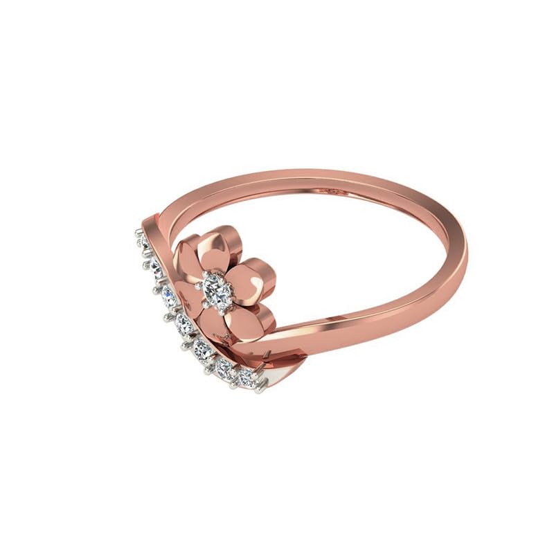 Image of DISHIS 14K Yellow /White /Rose Gold Diamond Flower Ring for Women