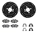 Dynamic Friction Company Rear Brake Rotors-Drilled and Slotted-Black with 5000 Euro Ceramic Brake Pads includes Hardware 8612-32008