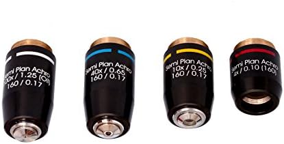 INDIA ESAW Set Of 4 Semiplan Achro Objectives(Consists 4X, 10X, 40X & 100X Oil Immersion)