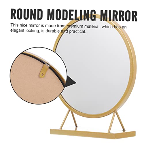 Espejo de maquillaje redondo para escritorio miniatura 3