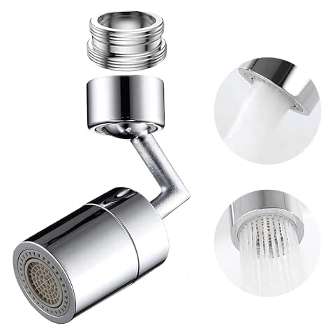 QST EXPRESS SY-SLT Rotatable 720° Faucet Sprayer Head with 4-Layer Net Filter for Kitchen, Polished Copper Cover