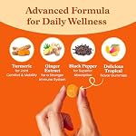 BeLive Turmeric Curcumin with Black Pepper & Ginger - 60 Gummies I Turmeric and Ginger Supplement for Immune Support, Healthy Skin, and Mobility - Tropical Flavor