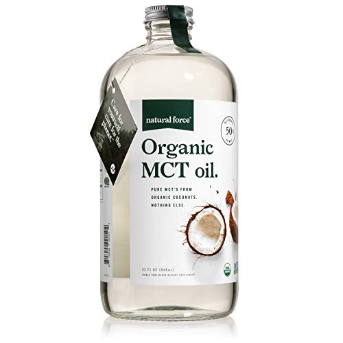 USDA Organic MCT Oil in 32 Oz Glass Bottle, Best for Keto Diet