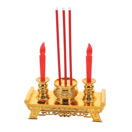 MUCKLILY Buddhist Candle Lamp Chinese Style LED Candle Light for Spiritual Decor Home Office Decoration for Meditation Worship and Special Events Auspicious Design
