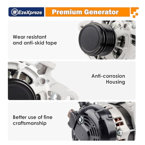 Image of Ezexpreze 11776N Alternator Compatible with Toyota Corolla 2014 2015 2016 2017 2018 2019 L4 1.8L, 125Amp 12V CW 6-Groove Clutch Pulley, Replace# 104211-3300, 27060-0T240