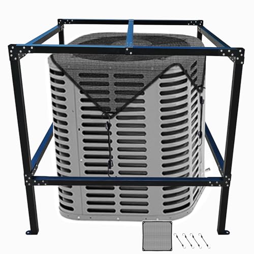 Nuwovwo AC Security Cage, Large Air Conditioner Security Cage for Round or Square Units 48'x48'x48', Heavy Duty Steel, Corrosion Resistant with Anti-Theft Screws and AC Cover Defender