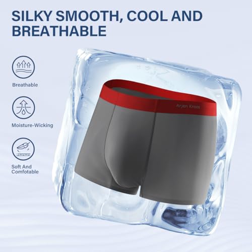 Arjen Kroos Men's Trunks Underwear 4 Pack Seamless Silk Boxer Briefs2