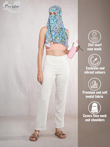 Image of Multipurpose Mask Cum Scarf for Women Cotton I Face Cover for Women I Sun Protection and Summer Wear Scarf
