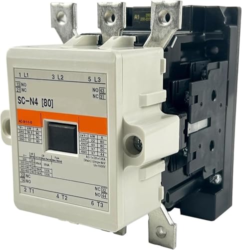 Contacteur magnétique AC 3 pôles SC-N4 avec bobine 220V et contacts auxiliaires 2NO 2NC pour moteur