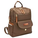 Pavão de Ouro Bolsa Feminina Universitária Faculdade Cursinho Trabalho com Alça de Ombro Bolso Antifurto - Marrom