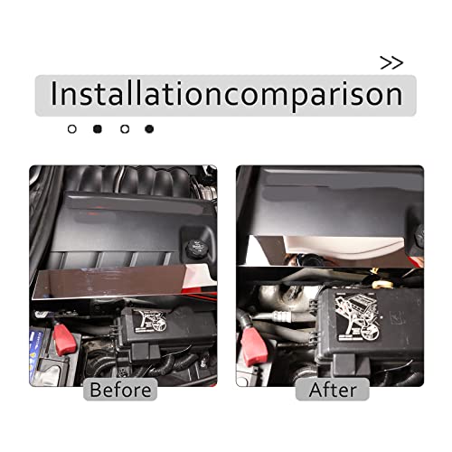 Image of Engine Bay Panel Cover for C6 Corvette 2005-2013, Stainless Steel Rear Engine Cover Guards Protector Splash Shield, Fuse Box Cover (Type E Engine Side Trim)