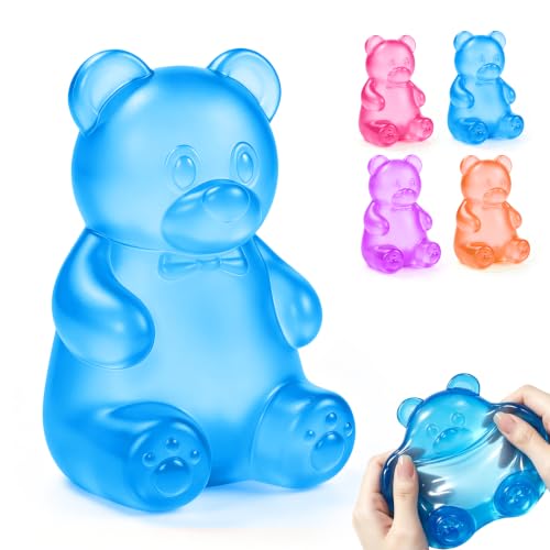 Bear Squishy, Stress Bear Taba Squishy, Taba Squishy Toys for Kids, Stress Balls Valentines Day Gifts Birthday Gifts Party Favors-Blue - image 1