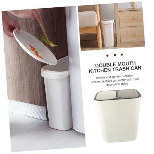 Caneca de basura con tapa y doble compartimento SUPVOX miniatura 5