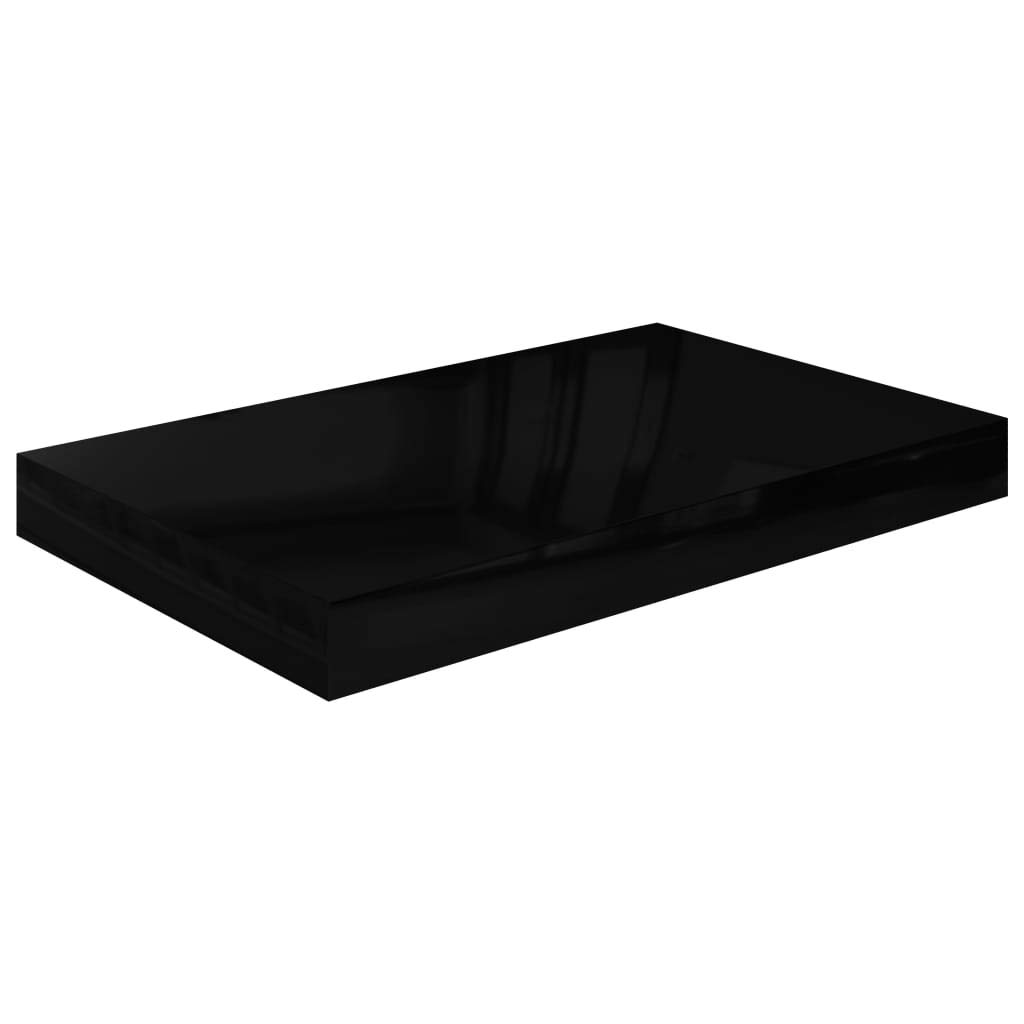 Scaffalature, mensole da parete e sporgenze, 4 pezzi, nero lucido, 40 x 23 x 3,8 cm MDF