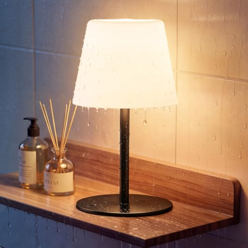 Image of IP65 Shower Lamp Waterproof,Cordless Rechargeable Table Lamp Indoor Outdoor