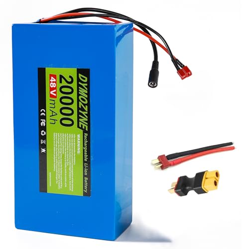 DYMOZYNE Ebike Battery 48V 20AH Scooter Lithium Battery Pack with 30A BMS for 200W-1500W Electric Bikes and Other Motor (UL Certificated)
