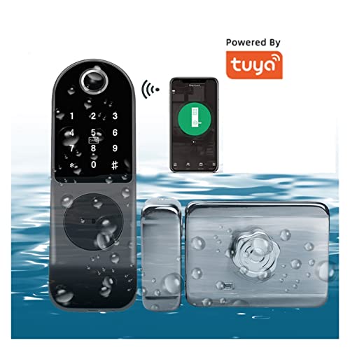 Serrure connectée Tuya étante pour porte extérieure sans câblage