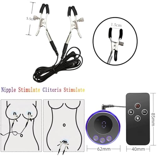 Electroshock ajustable pezón abrazaderas con control remoto inalámbrico 4