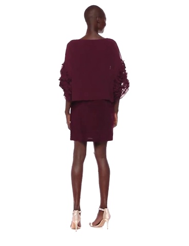 S.L. Fashions Women's Mother Of The Bride Dress - Short Sheath With Asymmetric Cape