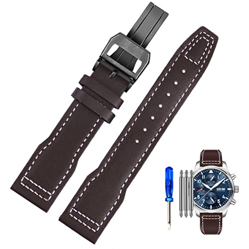 Bracelet cuir souple 20mm pour remplacer le bracelet IWC Pilots et Portugal