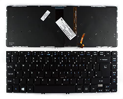 Clavier pour ordinateur portable Acer NK.I1417.0AK rétro-éclairé noir Power4Laptops UK
