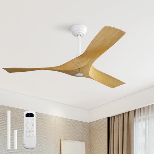 Image of Sofucor 52 Inch Ceiling Fans No Lights, Modern Ceiling Fan with 3 Plastic Blades, 4500CFM 6-Speed 3-Timer Reversible DC Motor, for Bedroom Living Room Patios Office, ETL /FCC