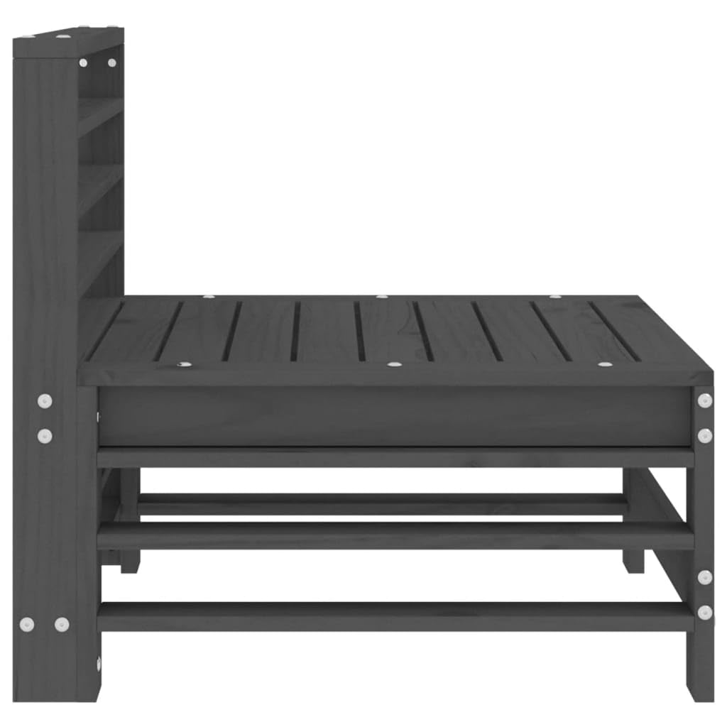 ZEYUAN Centralne sofy ogrodowe 2 szt. lite drewno sosnowe szare, sofa ogrodowa na zewnątrz, sofa ogrodowa taras, sofy tarasowe, meble ogrodowe ogrodowe - 825641