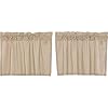 VHC Brands Sawyer Mill Ticking Striped Cotton Farmhouse Kitchen Curtains Rod Pocket Hanging Loops 24×36 Tier Pair Charcoal