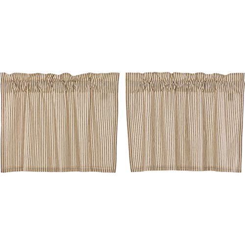 VHC-Brands-Sawyer-Mill-Ticking-Striped-Cotton-Farmhouse-Kitchen-Curtains-Rod-Pocket-Hanging-Loops-24x36-Tier-Pair-Charcoal VHC Brands Sawyer Mill Ticking Striped Cotton Farmhouse Kitchen Curtains Rod Pocket Hanging Loops 24×36 Tier Pair Charcoal
