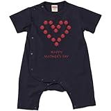 [igsticker] プリント ベビー服 カバーオール 70サイズ ロンパース サイドボタン 紺 ネイビー navy 赤ちゃん 新生児 ベビー 出産祝い おしゃれ 肌着 015278 母の日 バラ 花 母 カーネーション