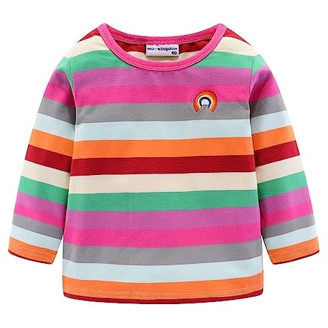 Mud Kingdom Rainbow Stripe Long Sleeve T-Shirt Cover
